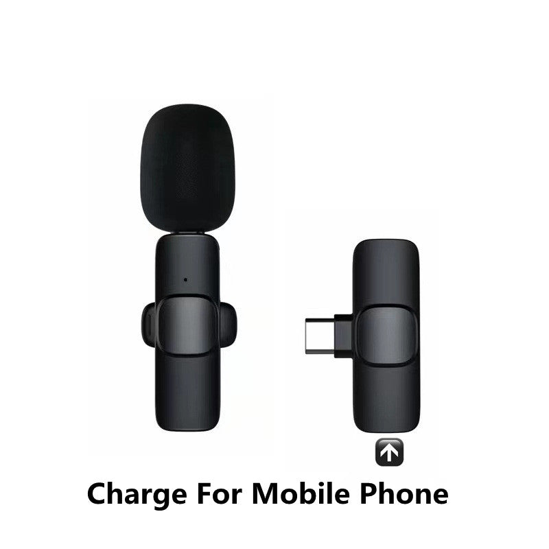 Wireless Lavalier Microphone Portable Audio Video Recording Mini Mic For I Phone Android Long Battery Life Live Broadcast Gaming - Livin The Dream 