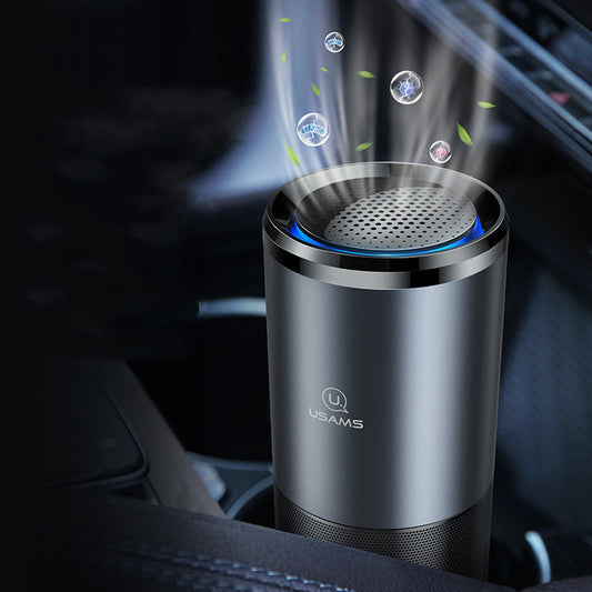 Car Air Purifier Ionizer Negative Ion Aluminum Alloy Car Air Freshener Activated Carbon Formaldehyde Auto Air Clean Accessories - Livin The Dream 